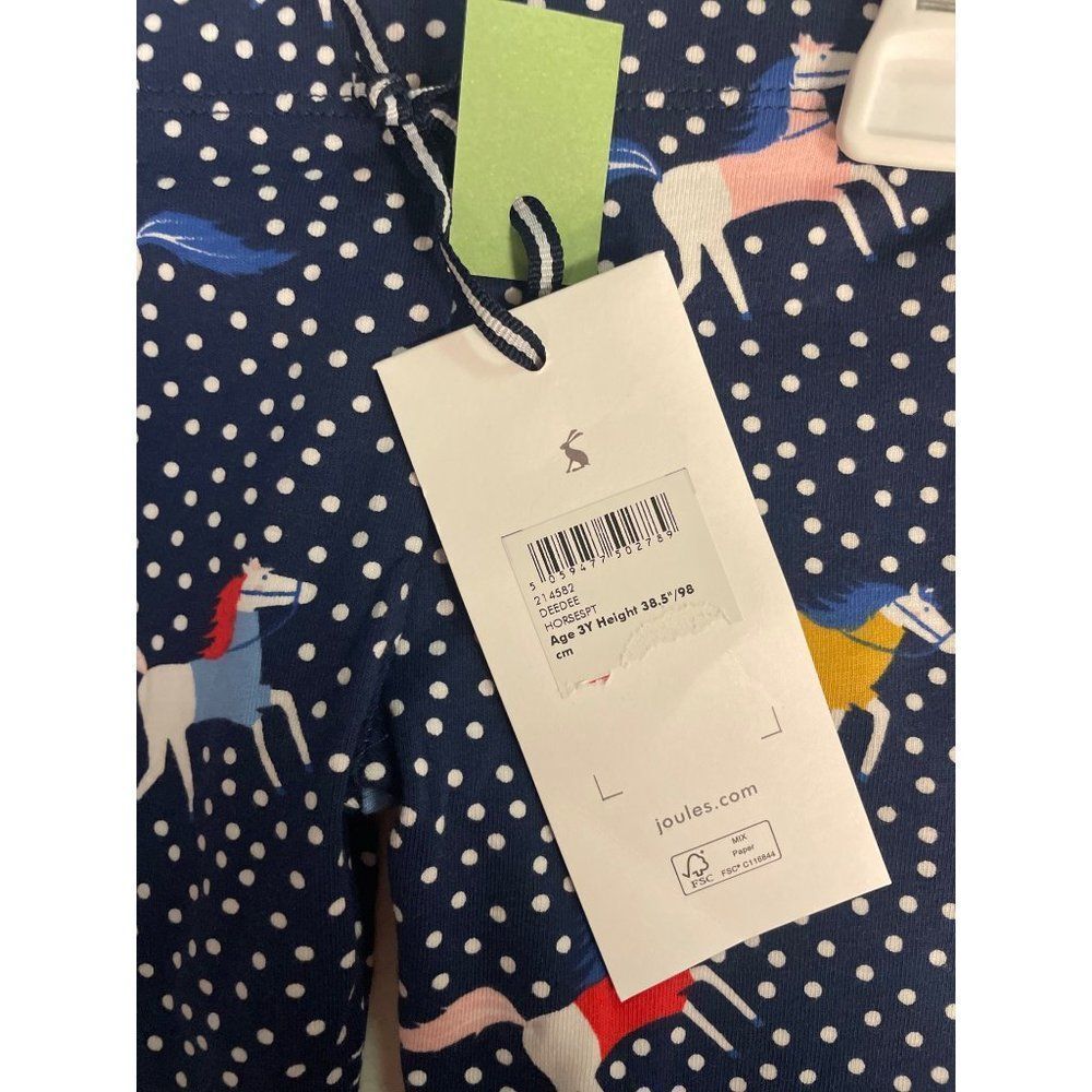 Joules Girl's Horse Print Deedee Leggings NWT 3 4 - Picture 6 of 7